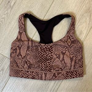 Lululemon Burgundy Snake Print Sports Bra - Size 2